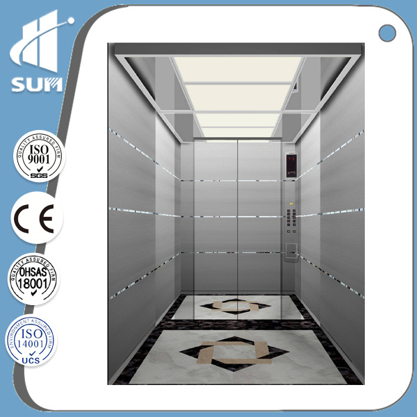 Machine Roomless Stainless Steel Cabin Speed 1.5m/S Passenger Lift
