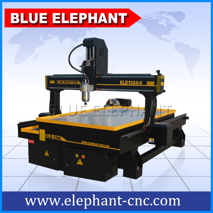 Ele 1324 Chinese Machine 4 Axis 3D Carving CNC Router Machine with Rotary Device for Wood Engravingquality Choice