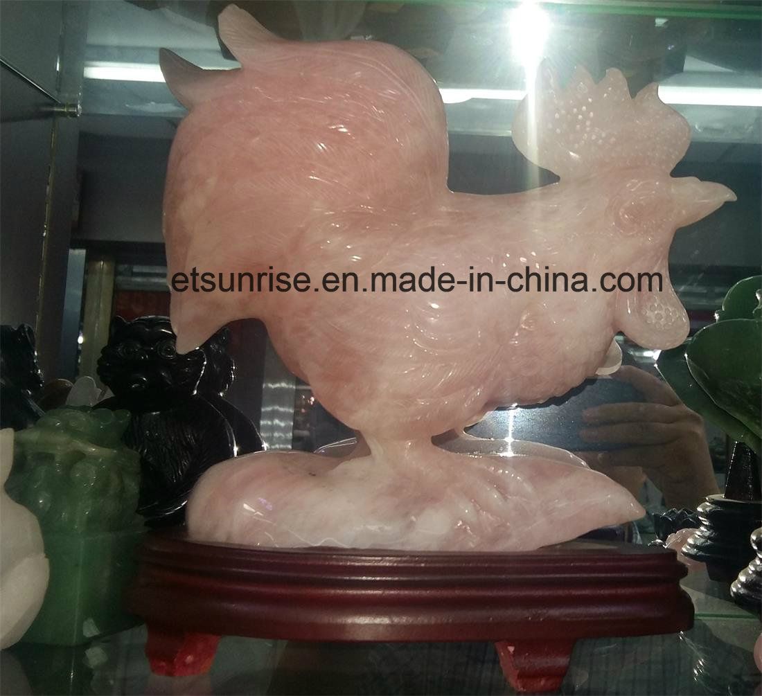 Semi Precious Stone Gemstone Cock Carving