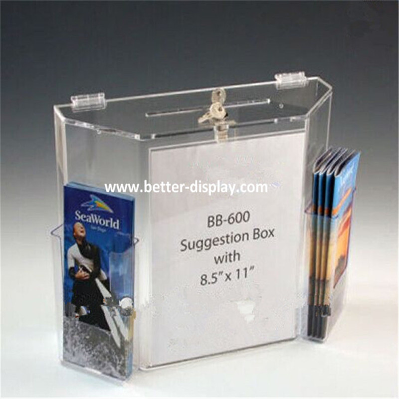 Custom Clear Acrylic Letter Box with Lock