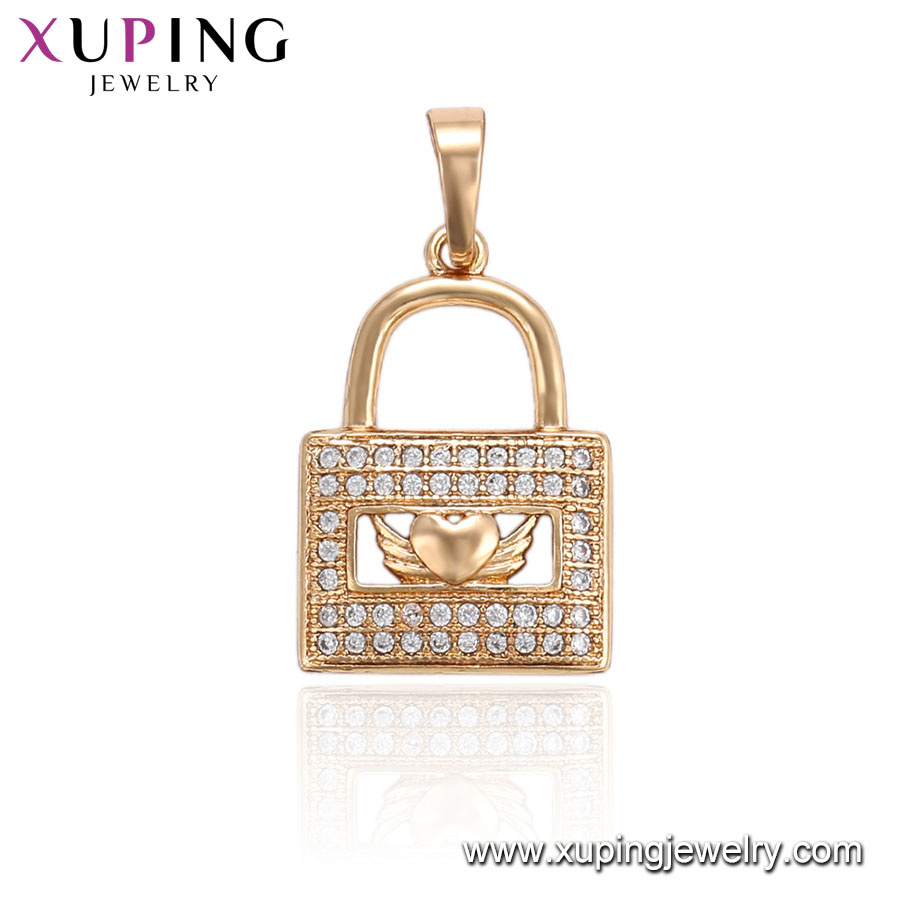 33682 Fashion Latest CZ Gold Pendant in Brass Popular for American Celebration