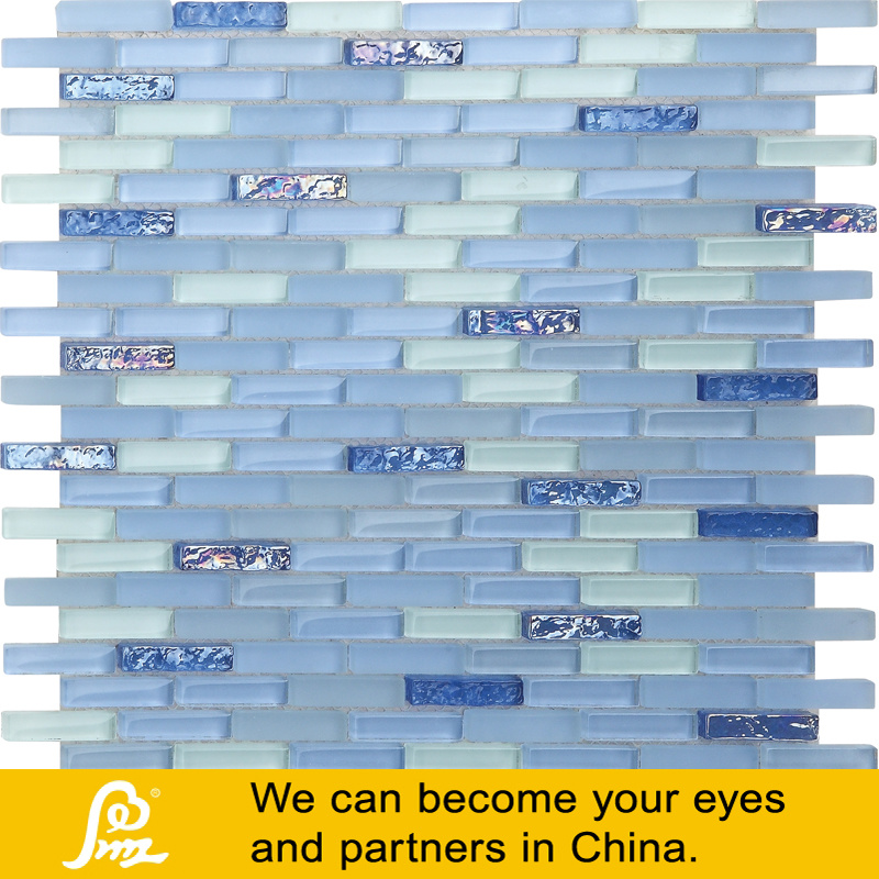 Light Color Horizontal Mix Crystal Glass Mosaic