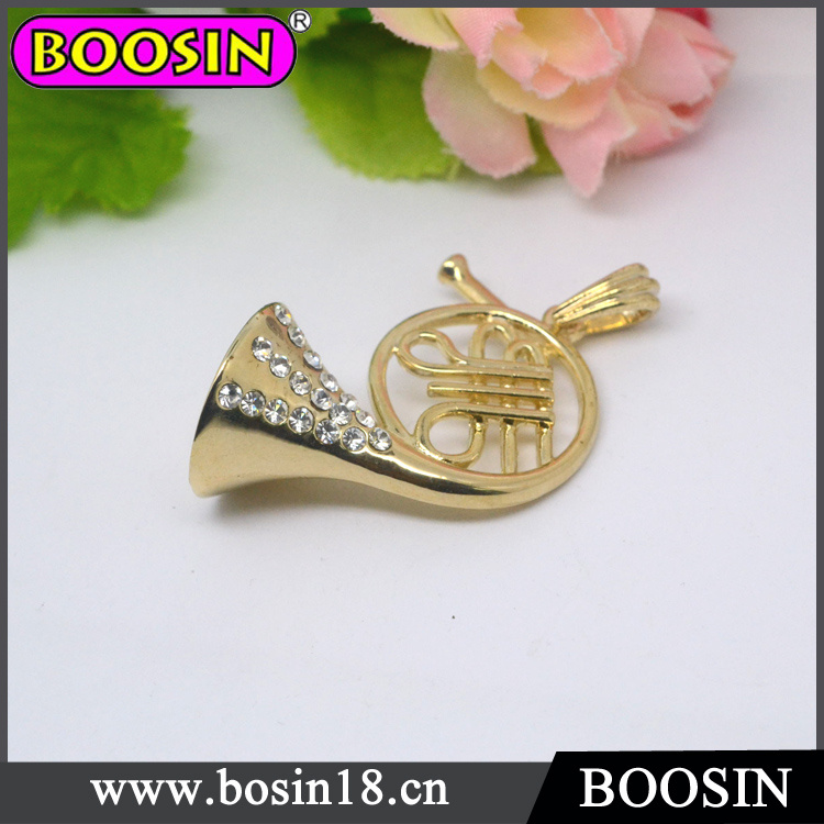 Gold Musical Instrument Necklace/Tuba Pendant Necklace #14680
