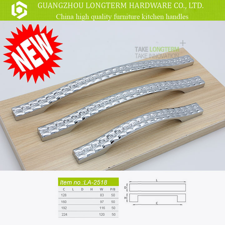 Clear Diamond Plaid Zinc Metarial Kitchen Handle Furniture Hardware