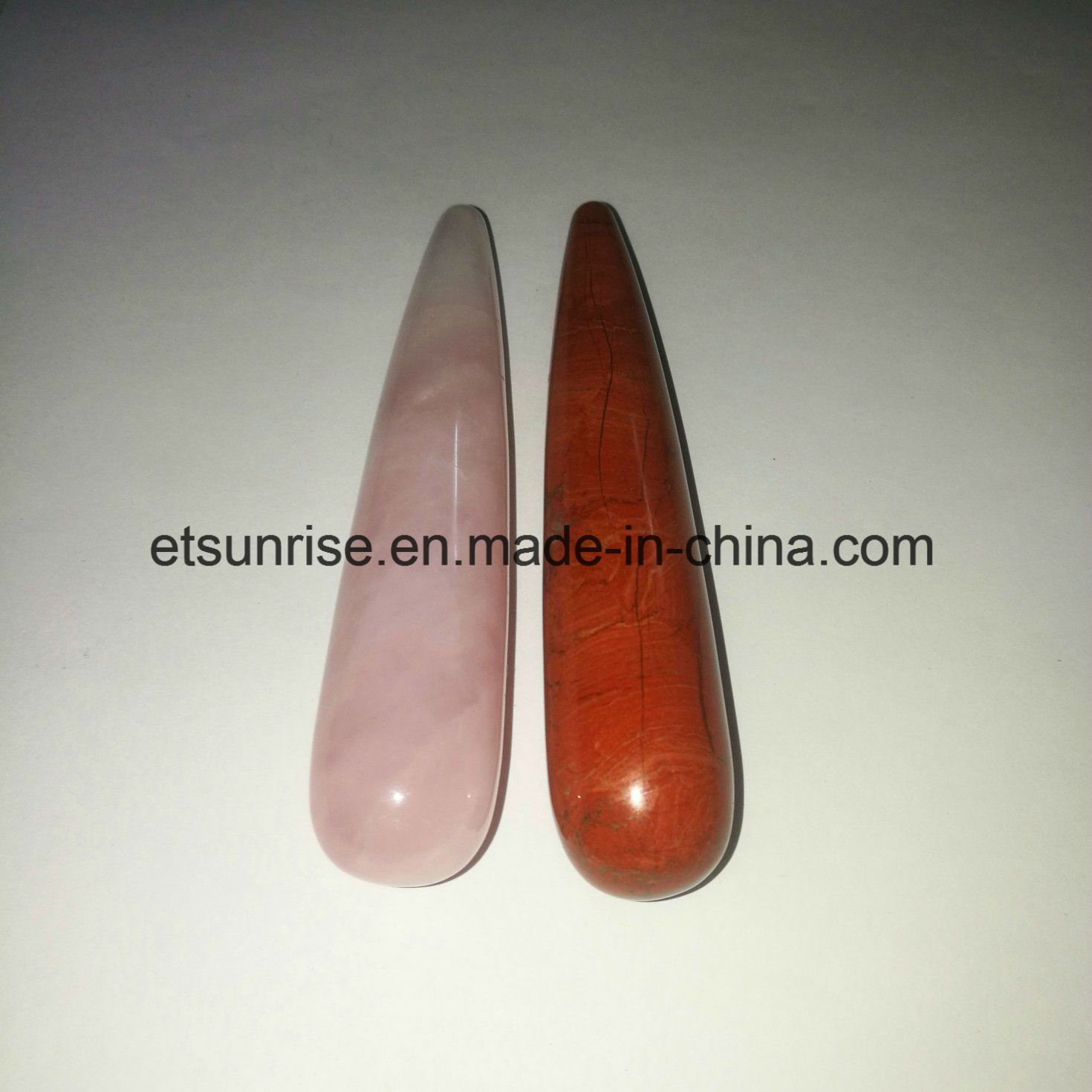 Semi Precious Stone Natural Crystal Rose Quartz Massage Wands Decoration