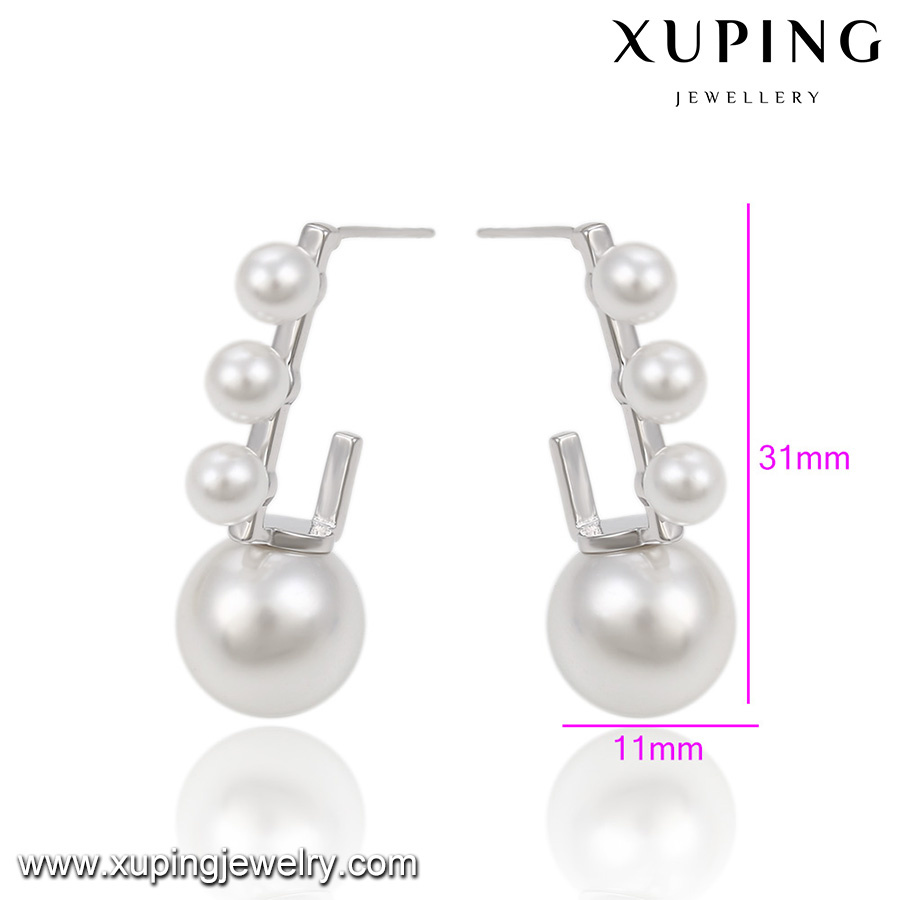 E-42 New Arrival Fashion Rhoudium Pearl Jewelry Earring