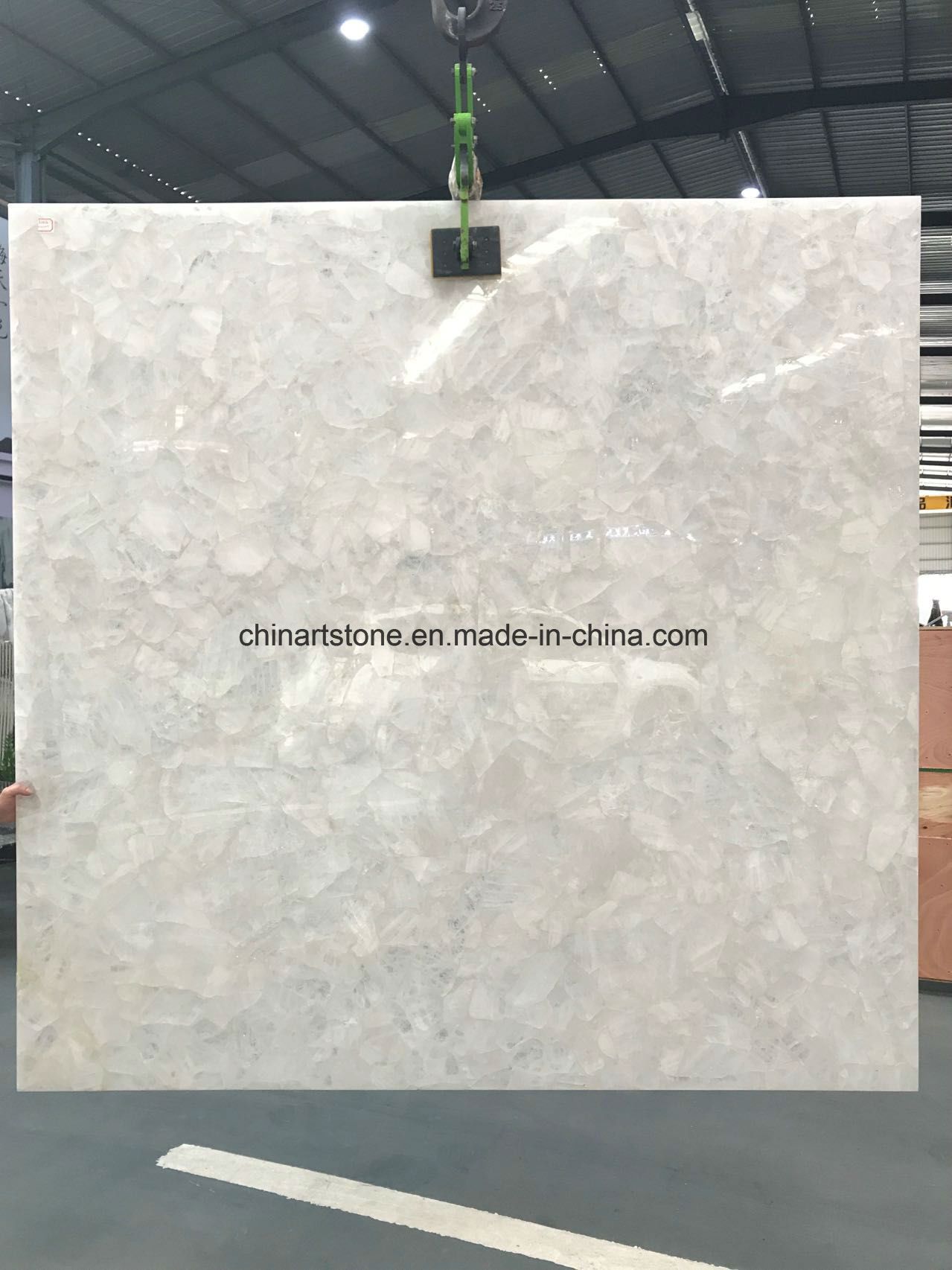 China White Crystal Semi-Precious Stone Slab for Wall