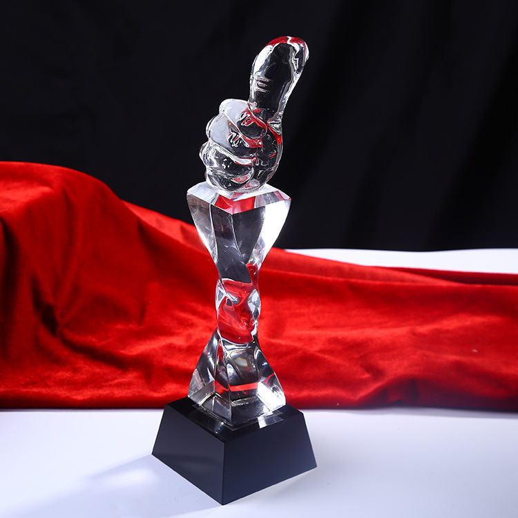 Crystal Hand Trophy High Quality Crystal Trophy