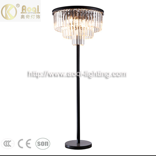 Modern Design Black Crystal Floor Light