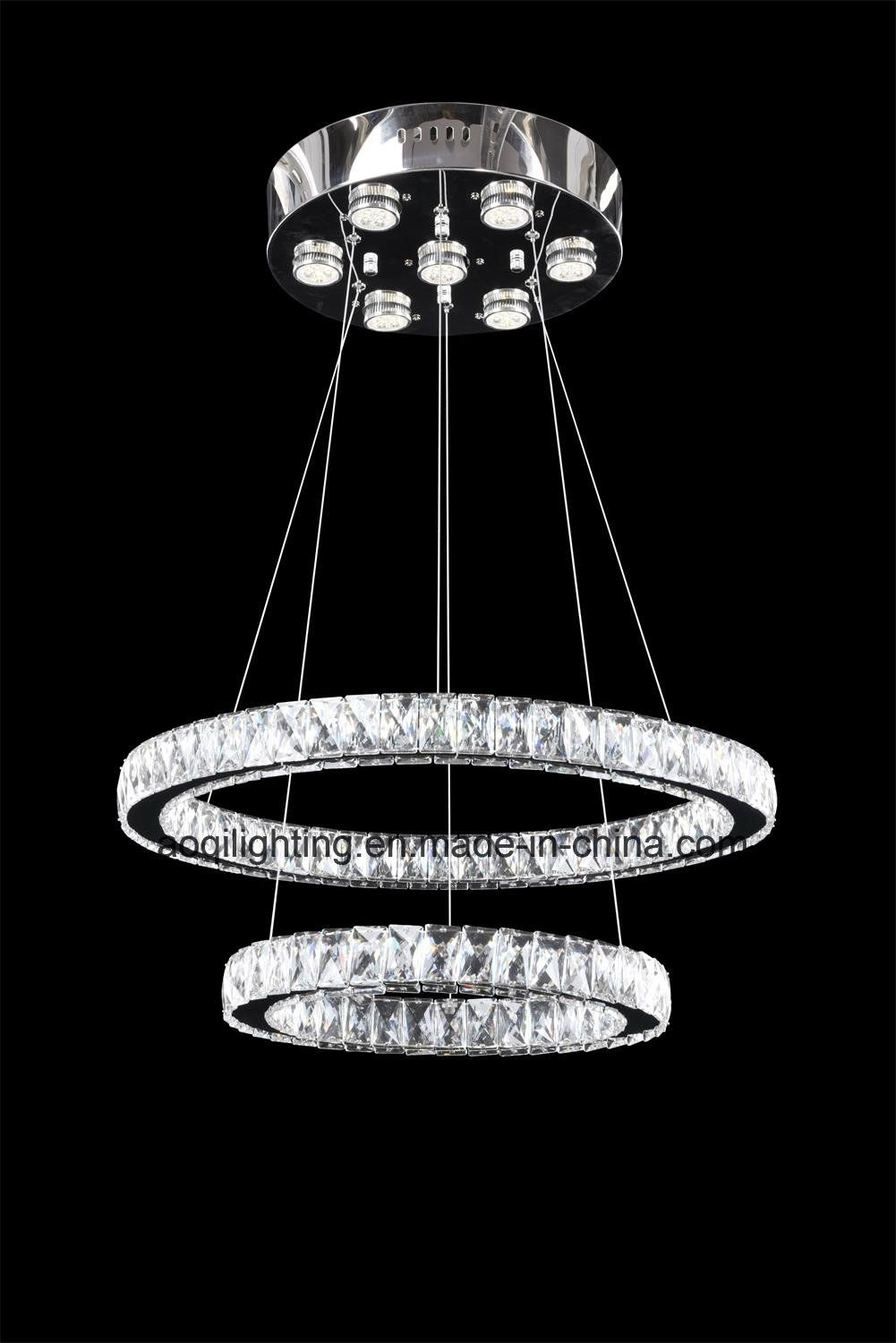 Two Rings Crystal Modern Pendant Light (AQ-88437)