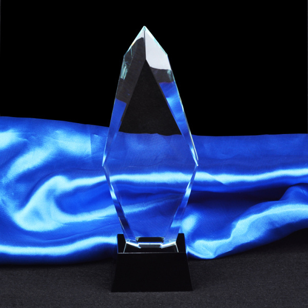 Sharp Crystal Trophy Award with Black Base