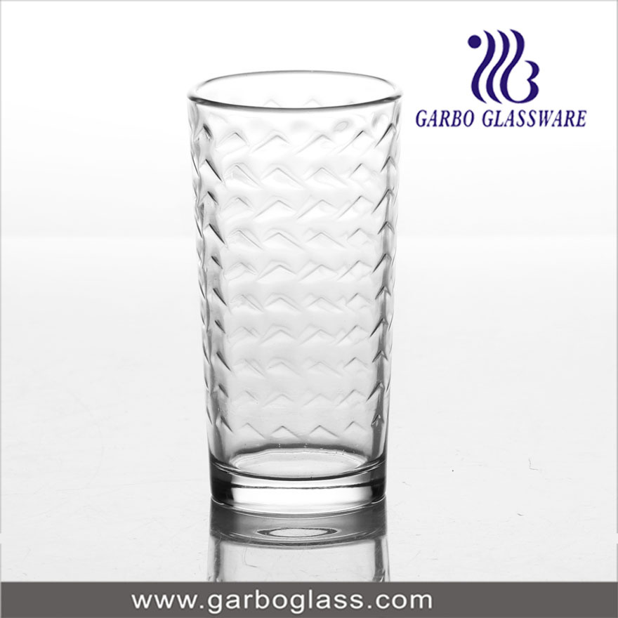 Round Shape Pattern Water Drinking Glass Tumbler (GB026509L-1)