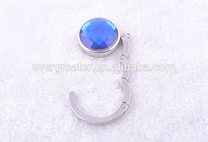 Bag Holder Custom Flag Travel Gift Folding Bag Purse Hook Handbag Hanger Holder, Crystal Metal Plastic Bag