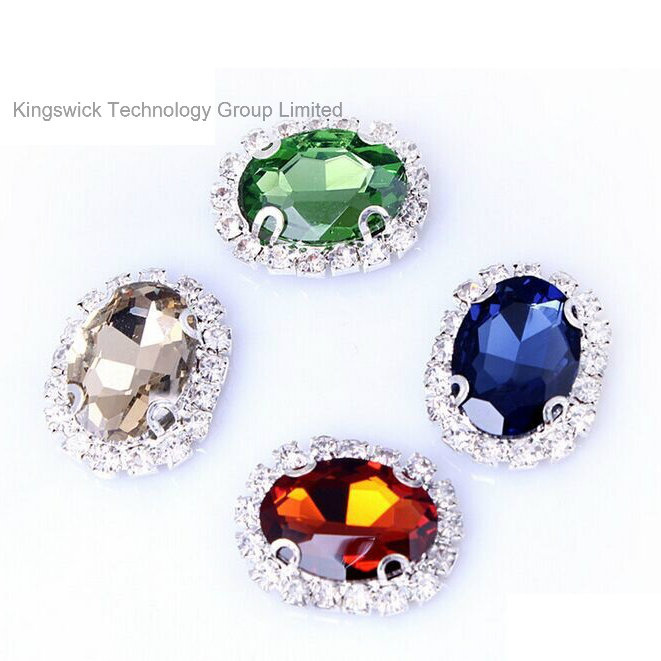 Ellipse Rhinestone Beads Sew on 6*8mm