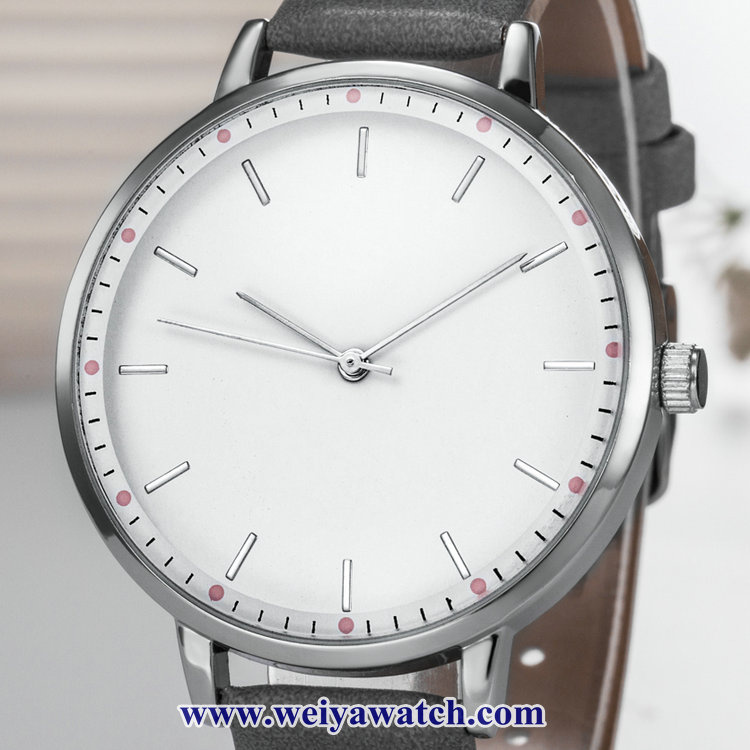 Custom Ladies Leather Quartz Wist Watches, Woman Alloy Watch (WY-17043)