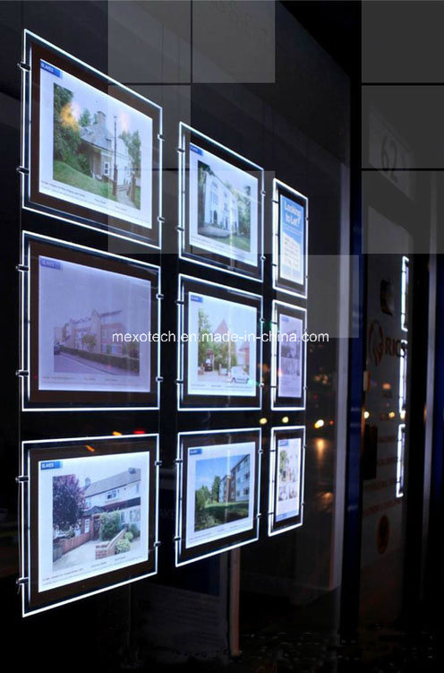 Cable Suspended LED Light Box for Real Estate Agent Window Displays