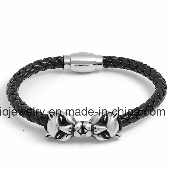 Handmade Braided Rope Leather Mens Bracelet