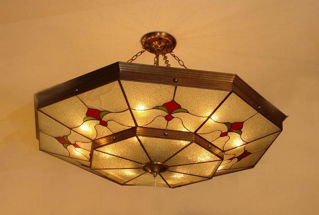 Copper Ceiling Lamp with Glass Decorative 19335 Ceiling Lighting