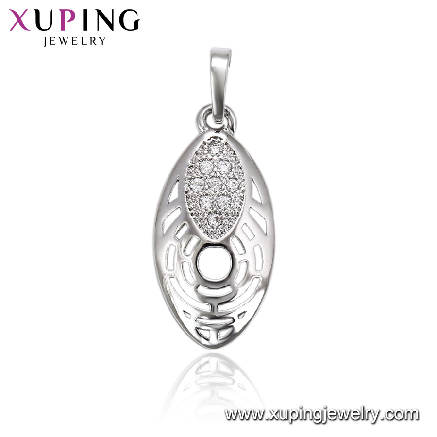 31364 Fashion Elegant Round CZ Crystal Hot -Selling Rhodium Imitation Jewelry Pendant