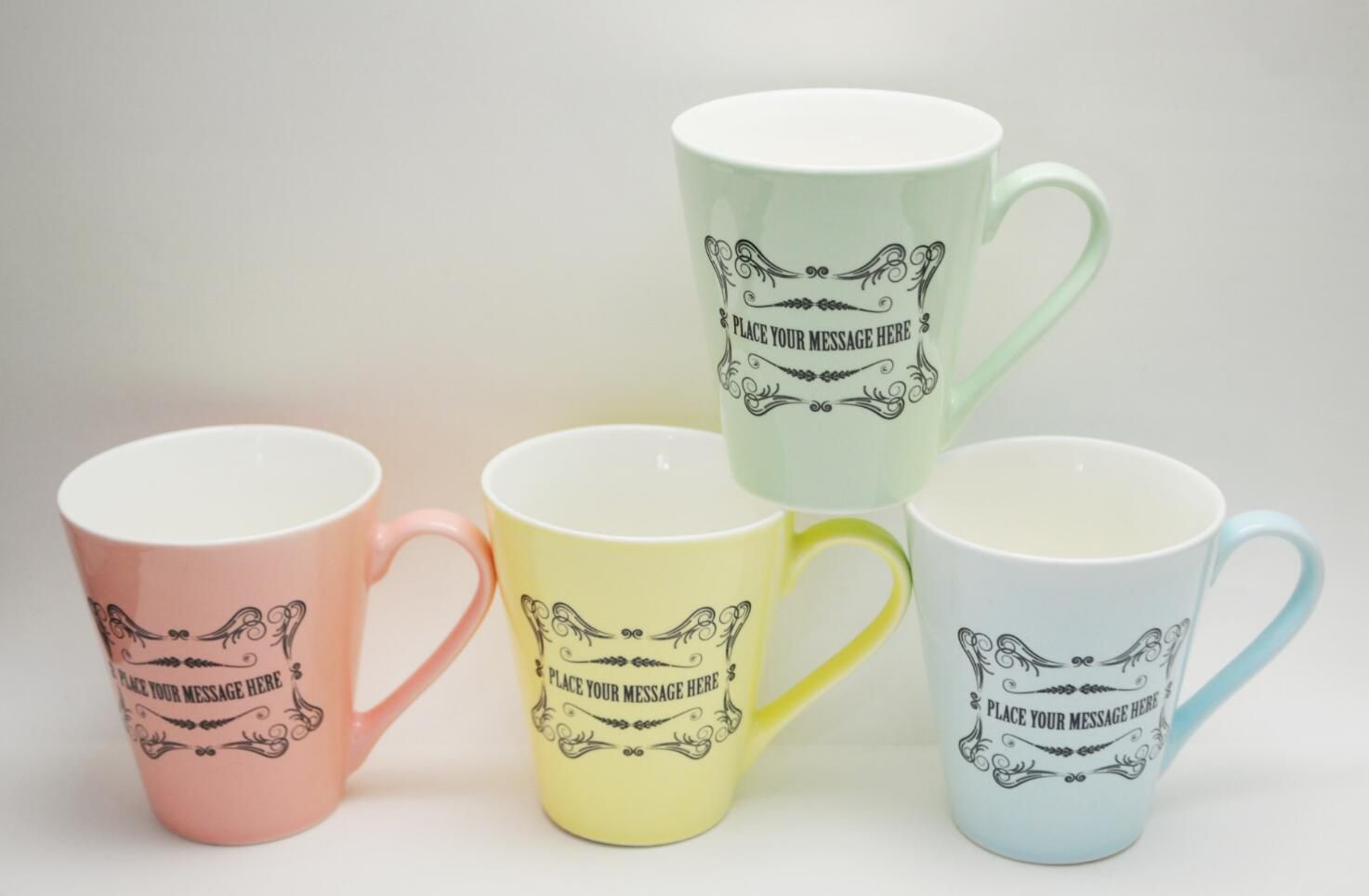 Color Glaze Mug with Stamp Design