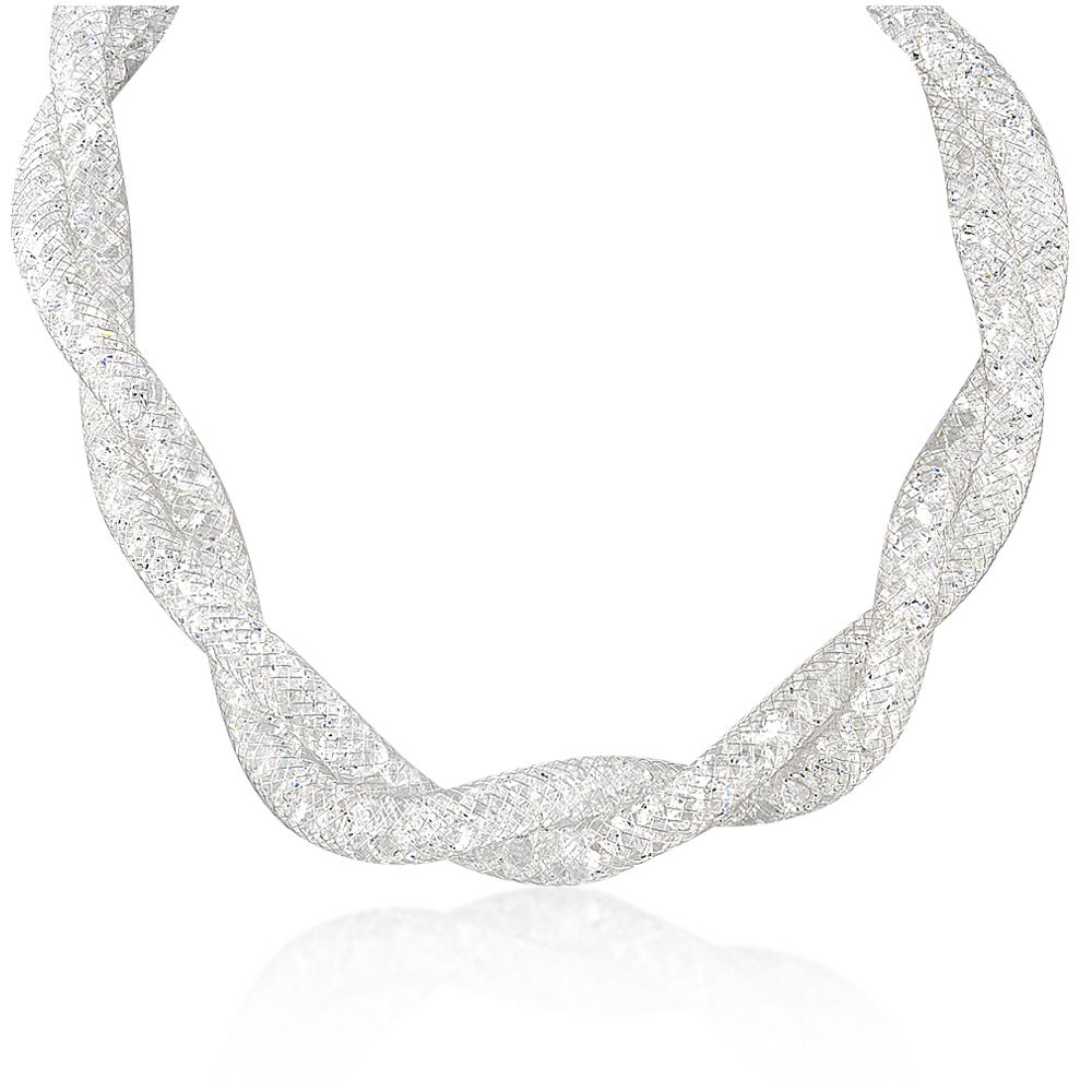 Custom Fashion Jewelry Women White Gold Plating Crystal Necklace