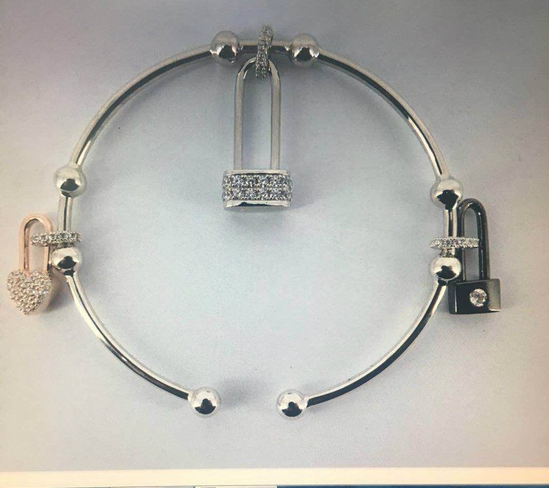 Bangle with Three Open and Close Locks