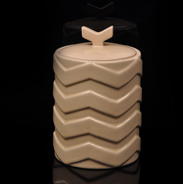 Patterned Ceramic Candle Jar with Lid