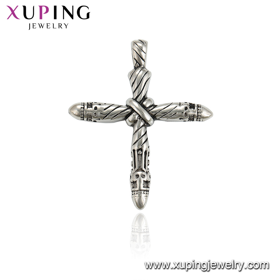 33896 Religious Pendants Image of Jesus Cross Pendant, Stainless Steel Mens Pendant