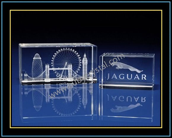 Crystal Block Laser Engraved with Images