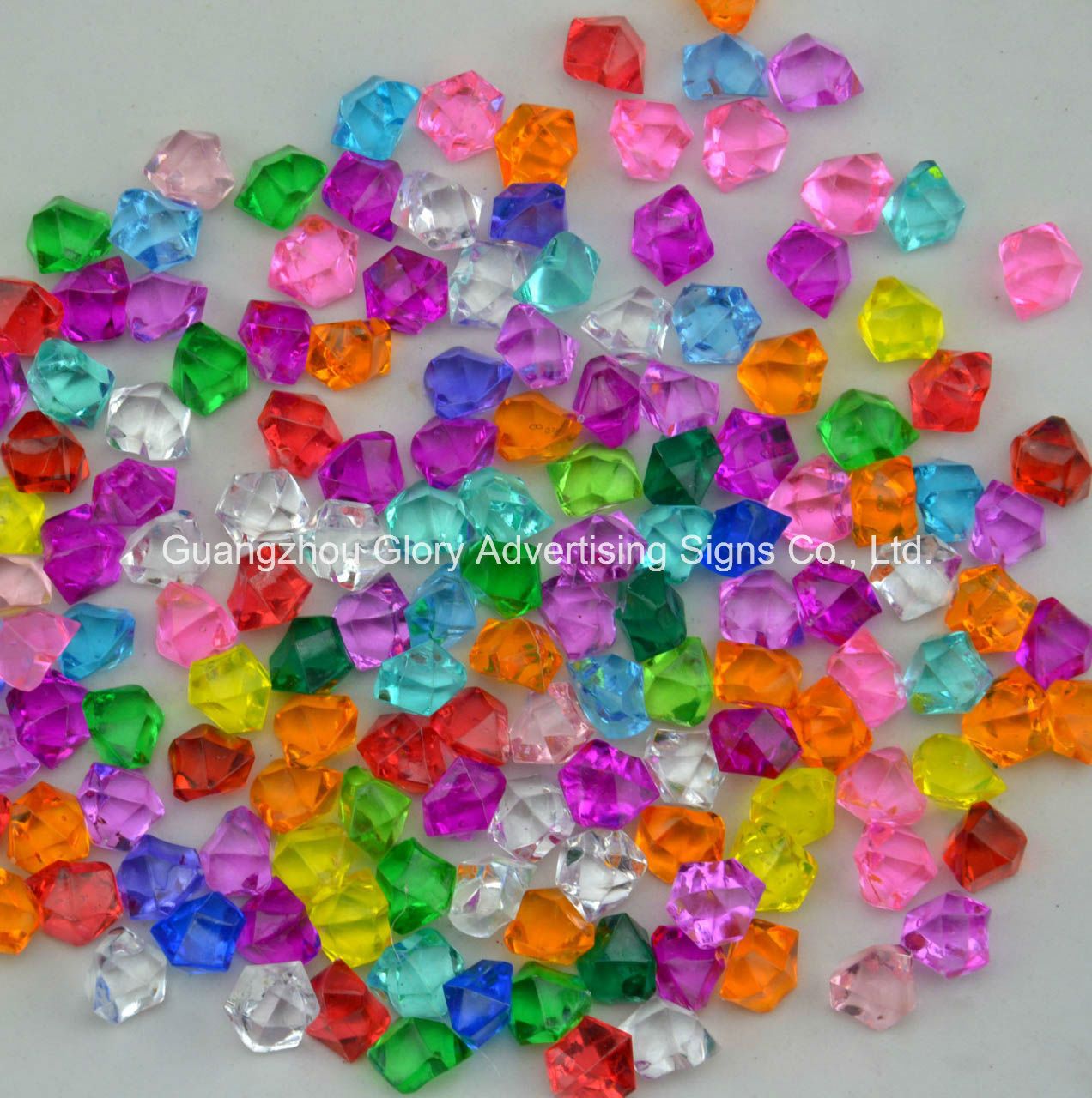 Fushcia Irregular Acrylic Ice Cubes for Fish Tank Decoration