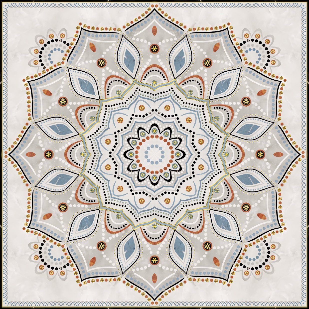 Flower Designs Crystal Carpet Floor Tiles for Hotel
