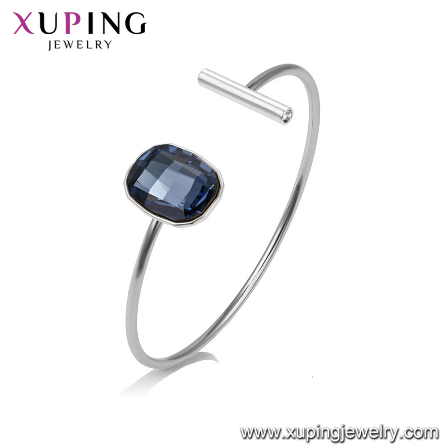 51710 Xuping Clear Crystals From Swarovski Diamond Studded Gold Bangle, Italian Jewellery, Bangle Bracelet