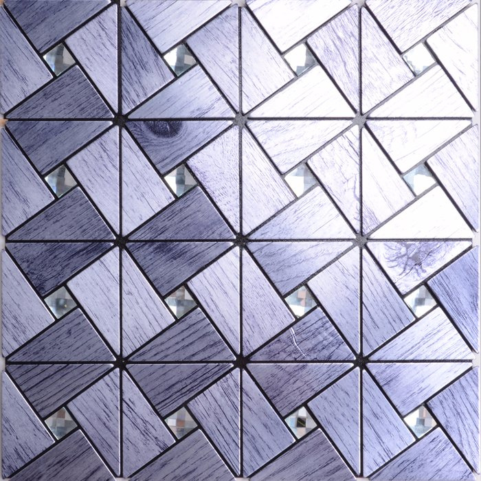Unique Design Silver Mirror Crystal Glass Mosaic Tile