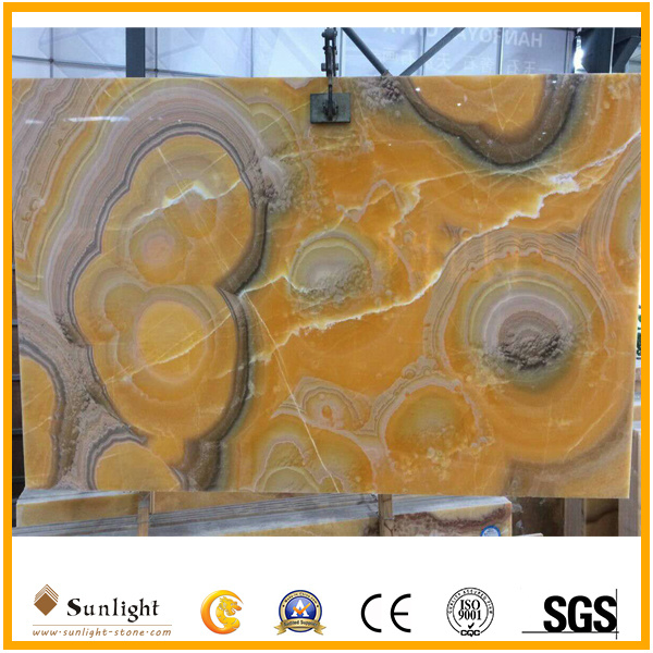 Backlight Orange Yellow/Beige Onyx with Ornaments