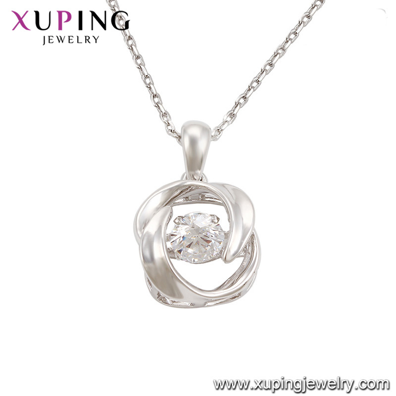 Necklace-00083 Xuping Rhodium Color Gold Fashion Necklace Crystals From Swarovski Necklace Jewelry for Women