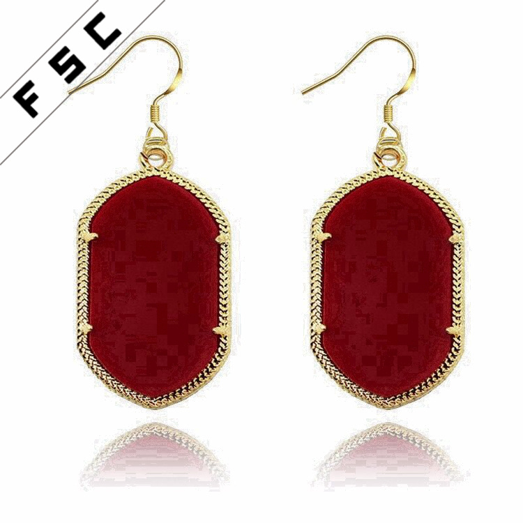 Korea Earring 2017 Gold Plated New Fashion Kendra Scott Copper Earring for Women