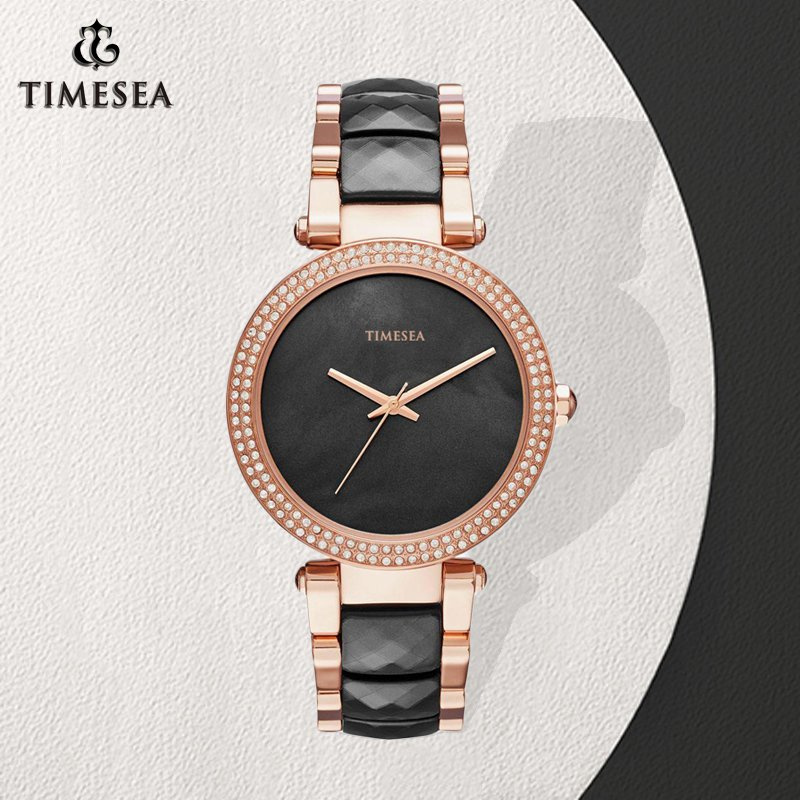 Women's Black Rose Gold Watch 10ATM waterproof Stainless Steel Watch71308