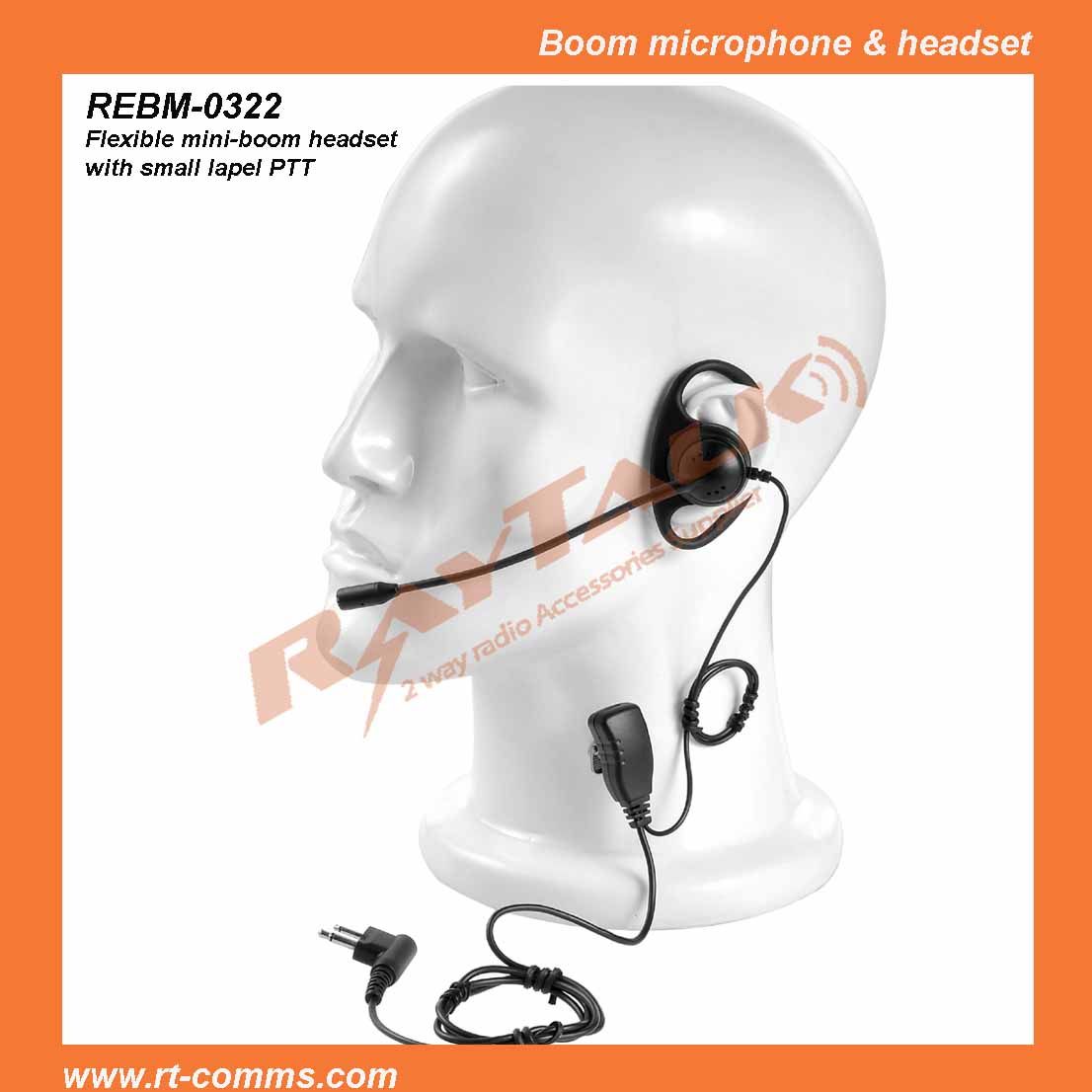 Two Way Radio D Shape Earpiece With Boom Microphone (REMB-0322)