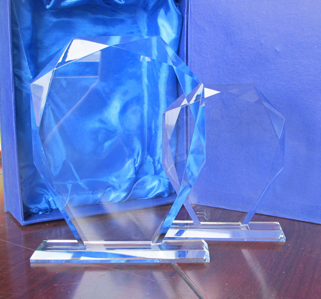 Glass Trophy Plaque for Sports Event Souvenir Celebration
