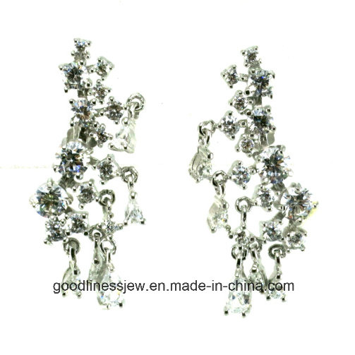 Good Quality and Fashion Style 925 Silver Earrings AAA CZ Zircon Earrings Special Shape Crystal Earrings E6295