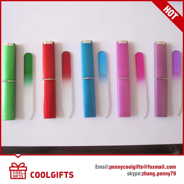 Verious Colors Professional Crystal Glass Nail File with Hard Case