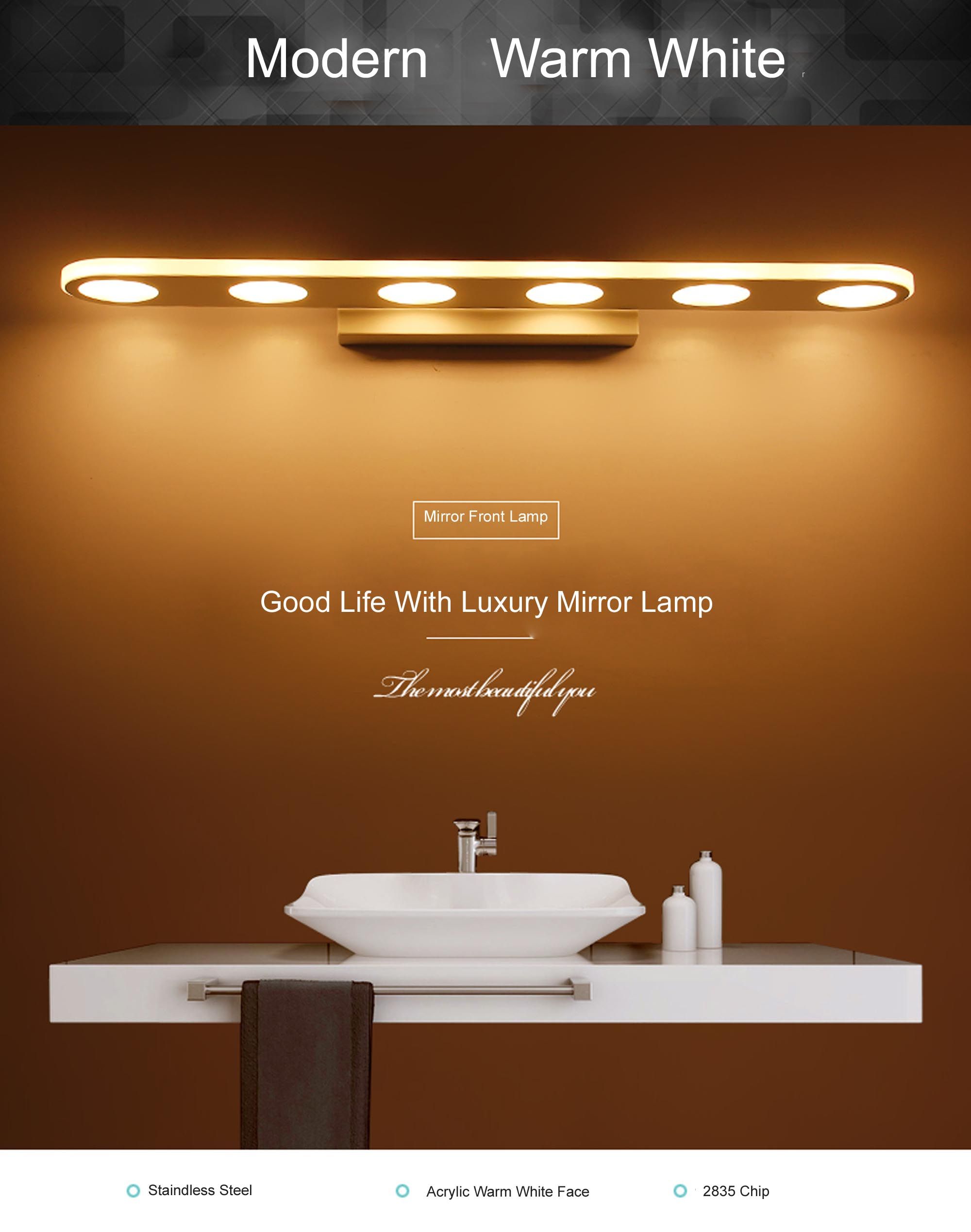 9W LED 95-265V 4000K Mirror Front Waterproof Wall Lamp