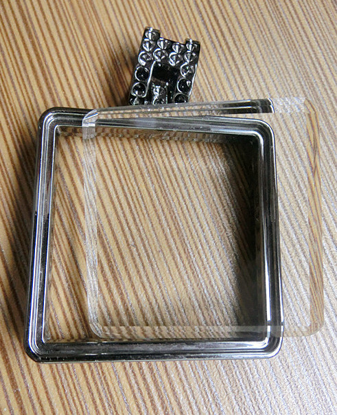 25mm Square Flat Back Stones Beads Transparent