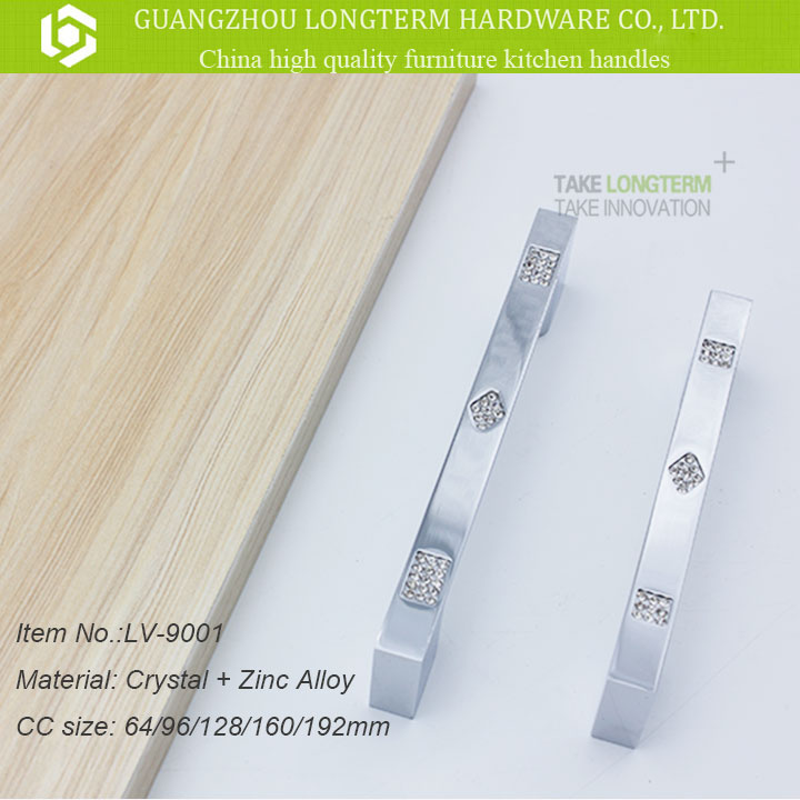 Luxury Various Sizes Diamond Zinc Modern Furniture Handles