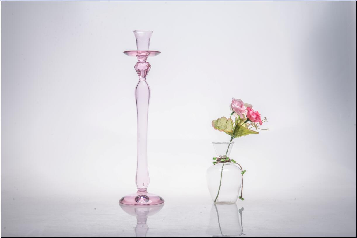 Pink Single Poster Candle Holder for Wedding Decoration