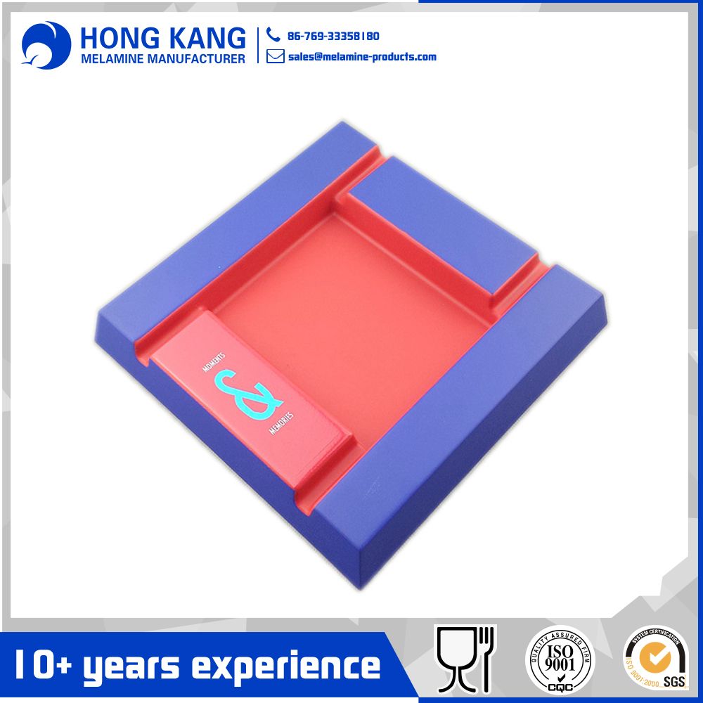 Two Tone Melamine Square Ashtray with Logo