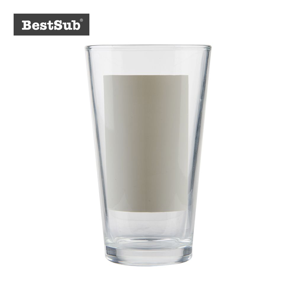 17oz Glass Mug with White Patch (BN6C)