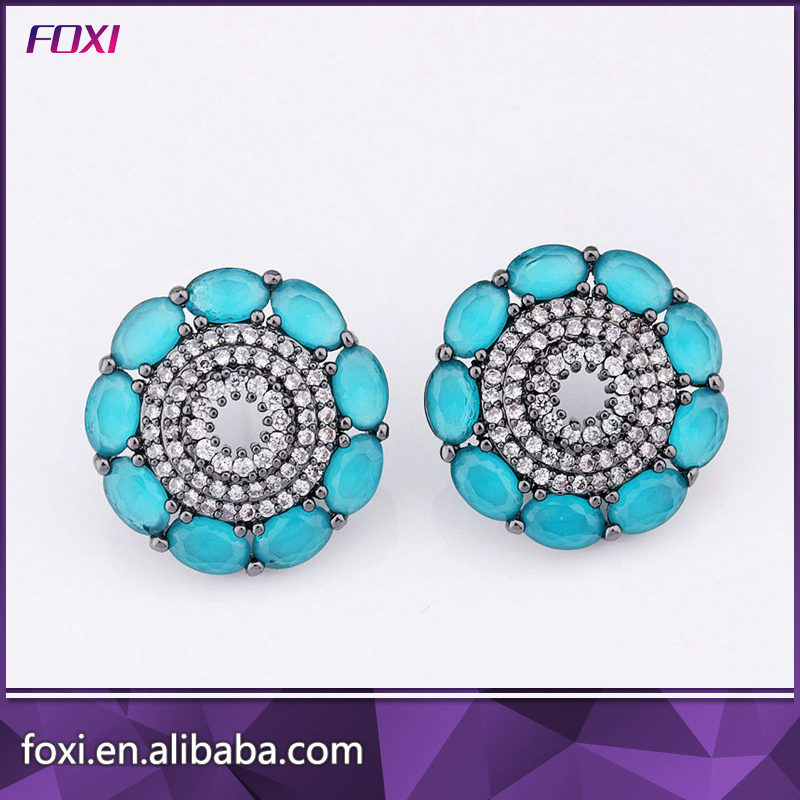 China Factory Manfacurter Zirconia Stud Earrings for Women