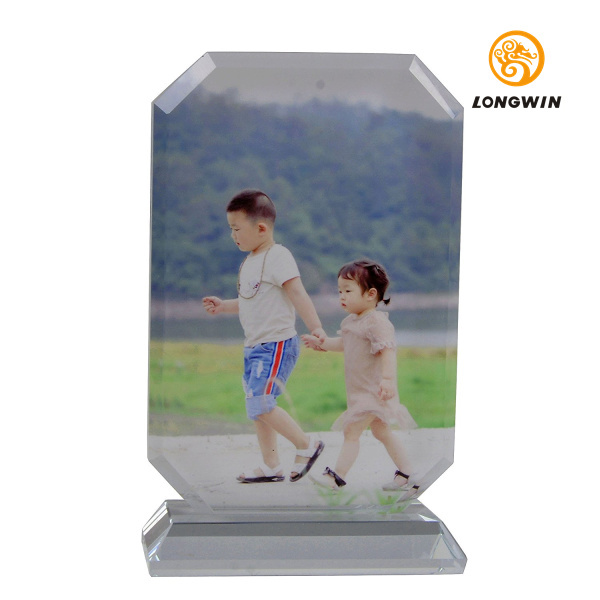 Longwin Customized Glass Picture Frame - Customized Colour Printing Photo on Glass Beautiful Tabletop Plaque