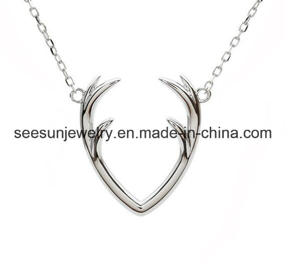 925 Fashion Silver Jewelry Antlers Necklace for Gift